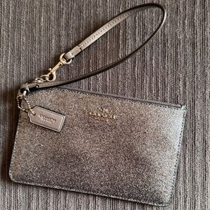 Silver Glitter Coach Wristlet